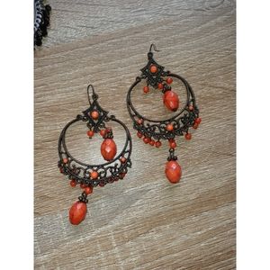 Orange chandler earrings